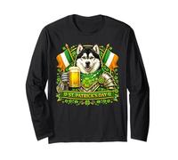 Lucky Alaskan Malamute St Patrick’s Day Green Beer Shamrock Manche Longue