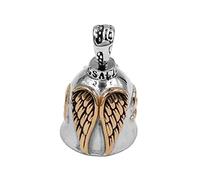 Lucky angel Or Aigle Ailes Biker Bell Pendentif en Acier Inoxydable Biker Hommes Pendentif Cadeau De Noël Son Anneau Cloche