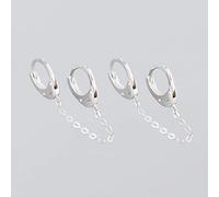 Lucky angel Punk géométrique Menottes Lien chaîne breloque Boucles d'oreilles pour Les Femmes véritable 925 en Argent Sterling Unisexe Rock Bijoux Cadeau