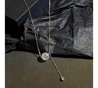 Lucky angel Trendy Fine 14K Gold Plated Mermaid Pearl Zircon Pendant Necklace for Women Girl Accessories Korean Fashion Chain Jewelry Gift