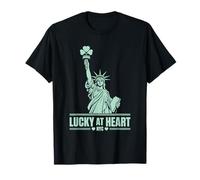 Lucky At Heart NYC Shamrock Statue Inspired St Patricks Day T-Shirt