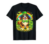 Lucky Bernese Mountain Dog St Patrick’s Day Rainbow Shamrock T-Shirt