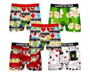 LUCKY BOXER Lot de 5 boxers surtis pour homme