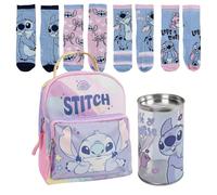 Lucky Boxer Sac à dos pour enfant, loisirs Stitch + Pack de 4 chaussettes pour enfant Motif Stitch Taille 35-38, Disney Stitch, 35-38, Décontracté