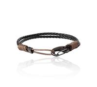 Lucky Brand Bracelet tressé en acier inoxydable avec mousqueton pour homme