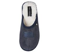 Lucky Brand Chaussons texturés avec doublure en peluche pour garçon, bleu marine, 6 Big Kid