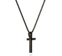 Lucky Brand Collier avec pendentif en forme de croix noire pour homme, 55,9 cm en onyx noir plaqué