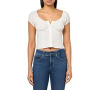 Lucky Brand Corset à manches courtes pour femme, Blanc brillant, Large