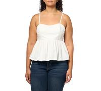 Lucky Brand Corset froncé uni pour femme, Blanc brillant, Large