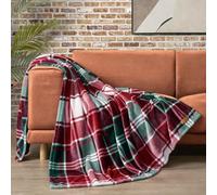Lucky Brand Couverture en Peluche à Carreaux Rouges d'hiver de 127 x 178 cm - Couverture Luxueuse en Microfibre pour Un Confort Ultime et Une Chaleur Confortable