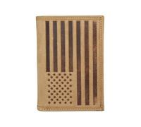 Lucky Brand Drapeau en Cuir pour Homme en Relief RFID à Trois Volets, Marron Clair, Taglia Unica