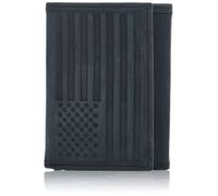 Lucky Brand Drapeau en Cuir pour Homme en Relief RFID à Trois Volets, Noir, Taglia Unica