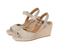 Lucky Brand Femme Mindra Sandale Cage Espadrille, Plat Naturel, 44 EU