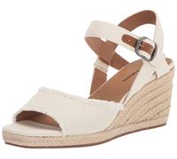 Lucky Brand Femme Mindra Sandale cale, Blanc, 36.5 EU Large
