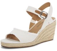 Lucky Brand Femme Mindra Wedge Sandale Cage Espadrille, Blanc, 41.5 EU