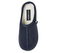 Lucky Brand Pantoufles en micro daim Sherpa pour garçon, bleu marine, 5 Big Kid