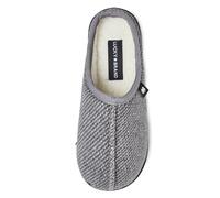 Lucky Brand Pantoufles en micro daim Sherpa pour garçon, gris clair, 6 Big Kid