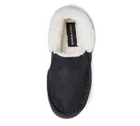 Lucky Brand Pantoufles en micro daim Sherpa pour garçon, noir, 6 Big Kid