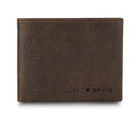 Lucky Brand Portefeuille à Deux Volets en Relief pour Homme (Disponible en Toile de Coton ou Cuir), Cuir Cousu DBL - Marron, Taille Unique