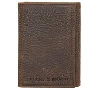 Lucky Brand Portefeuille à Trois Volets et Pliage en L pour Homme, DBL Cuir Cousu Marron, Tri-Fold
