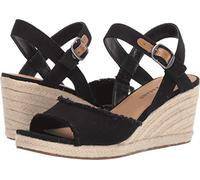 Lucky Brand Sandales espadrilles compensées Mindra pour femme, noir, 37.5 EU
