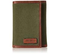Lucky Brand Toile pour Homme avec Bordure en Cuir RFID triples, Olive, Taglia Unica