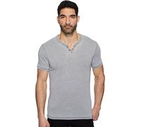 Lucky Brand Venice Burnout Notch Neck Tee Shirt, Gris Clair, L Homme