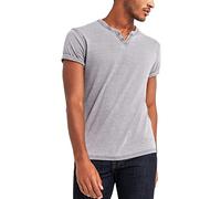 Lucky Brand Venice Burnout Notch Neck Tee Shirt, Gris Clair, L Homme