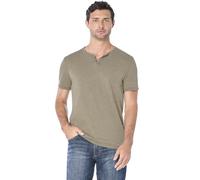 Lucky Brand T- Shirt à col cranté Venise Burnout, Olive foncé, L Homme