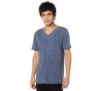 Lucky Brand Venice Burnout V-Neck Tee Shirt, American Navy, Taille S Homme