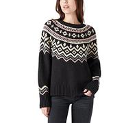 Lucky Brand Women's Fair Isle Pullover, Black Multi, Medium