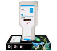 Lucky Bridge 727 300ml 1pcs Cyan Cartouche d'encre F9J76A - Cartouche d'encre compatible pour HP 727 DesignJet T920 T930 T1530 T2500 T1500 T2530 Imprimantes (1C)-US