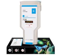 Lucky Bridge 728 300ml x 1PK Cyan Ink Cartridges F9K17A - Cartouche d'encre compatible pour imprimantes HP DesignJet T730 T830 (1 C)-US