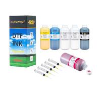 Lucky Bridge Lot de 6 recharges d'encre pigmentée DTF de qualité supérieure pour imprimante à transfert thermique de film PET pour toutes les imprimantes Epson DTF avec tête d'impression DX5 DX7 5113