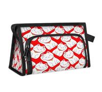Lucky Cat Trousse de toilette de voyage pour femmes, hommes, filles, garçons, motif chat japonais, trousse de maquillage, trousse de toilette, organisateur de cosmétiques, trousse de douche, couleur,