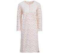 Lucky Chemise de nuit thermique à manches longues pour femme Design Gerbera Boutonnière M-2XL Mélange de coton, abricot, XL