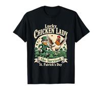 Lucky Chicken Lady She Survived St. Patrick's Day Leprechaun T-Shirt