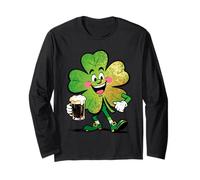 Lucky Clover Parade Joyeux Design Irlandais Manche Longue
