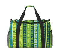 Lucky Clover Party Sac de voyage à main imprimé pour effets personnels Sac de sport et de remise en forme Sac de voyage longue distance, Noir , Taille unique