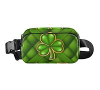 Lucky Clover Sac banane imperméable pour femme Vert trèfle porte-bonheur 20,3 x 13,5 x 5,8 cm, Trèfle porte-bonheur vert, 8 x 5.3 x 2.3 inch, Drôle et mignon