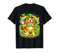 Lucky Cocker Spaniel St Patrick’s Day Rainbow Shamrock T-Shirt