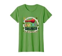 Lucky Dauber Bingos Charm Trèfle Game Night Fun T-Shirt, Femme, Herbe, L