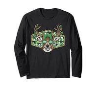 Lucky Deer Camo St Patrick Day Hunting Manche Longue