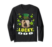 Lucky Dog Briard Leprechaun Funny St Patricks Day Manche Longue