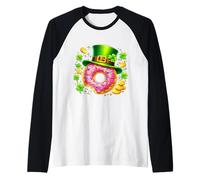Lucky Donut Shamrock Leprechaun Hat St Patrick’s Day Manche Raglan