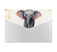 Lucky Elephant - Organiseur de documents en accordéon à 6 poches - Dossier extensible avec étiquettes, dossiers de documents de voyage - Enveloppes en plastique avec fermeture à pression - 33 x 23 cm