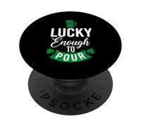 Lucky Enough to Verser St Patrick's Day Drinking Irish Cheers PopSockets PopGrip Adhésif