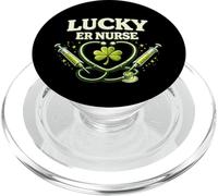 Lucky ER Stéthoscope Trèfle Infirmière Design Saint Patrick PopSockets PopGrip pour MagSafe