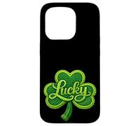 Lucky Faux Yarn Crochet Shamrock Irish St. Patrick's Day Coque pour iPhone 15 Pro