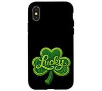 Lucky Faux Yarn Crochet Shamrock Irish St. Patrick's Day Coque pour iPhone X/XS
